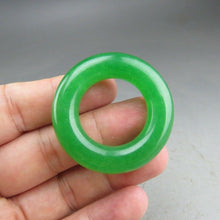 Load image into Gallery viewer, 10% OFF- Certified Natural Icy Green Jadeite Emerald A Jade HandCarved Yuhuan Safety Pendant A13