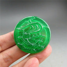 Load image into Gallery viewer, 10% OFF- Certified Natural Icy Green Jadeite Emerald A Jade HandCarved Beautiful Phoenix Pendant A3