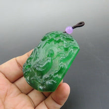 Load image into Gallery viewer, 10% OFF- Certified Natural Icy Green Jadeite Emerald A Jade HandCarved Goddess of Mercy Pendant A211