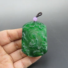 Load image into Gallery viewer, 10% OFF- Certified Natural Icy Green Jadeite Emerald A Jade HandCarved Goddess of Mercy Pendant A211