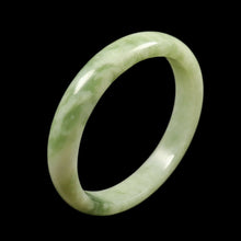 Load image into Gallery viewer, 10% OFF- 57/58/59mm Certified Natural Cloud Light Green Jadeite Emerald A Jade Bangle V3036