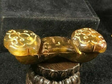 Load image into Gallery viewer, 3.25in/83mm H- Antique Chinese Dynasty Genuine Natural Red Yellow Jade HandCarved Wealth Lucky Cute Ruyi Statue