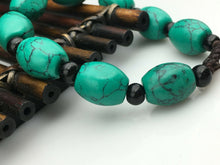 Load image into Gallery viewer, 10% OFF- 54-62mm Certified Natural Turquoise HandCarved Woven Stretchy Lucky Pray Bracelet A1211
