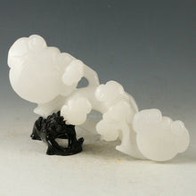 Load image into Gallery viewer, 10in/255cm H- Chinese Genuine Natural White Jade HandCarved Big Flower Ruyi Statue