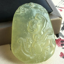 Load image into Gallery viewer, 10% OFF- Certified Natural Jadeite Emerald A Jade Ruyi Monkey Pendant K1067