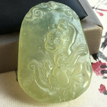 Load image into Gallery viewer, 10% OFF- Certified Natural Jadeite Emerald A Jade Ruyi Monkey Pendant K1067
