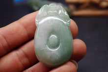 Load image into Gallery viewer, 10% OFF- Certified Natural Icy Jadeite Emerald A*Jade HandCarved Ruyi Dragon Pendant X1820