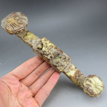Load image into Gallery viewer, 6.62in/188mm H- Antique Chinese Genuine Natural Light Green Jade HandCarved Ruyi Statue