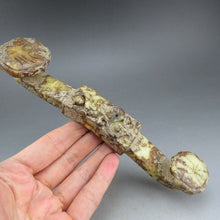 Load image into Gallery viewer, 6.62in/188mm H- Antique Chinese Genuine Natural Light Green Jade HandCarved Ruyi Statue