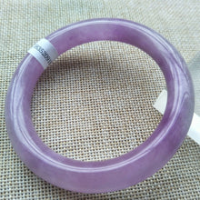 Load image into Gallery viewer, 10% OFF- 56/57/58mm Certified Purple Jadeite Emerald A Jade Handcarved Round Bangle S9193