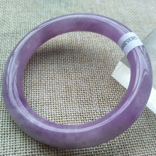 Load image into Gallery viewer, 10% OFF- 56/57/58mm Certified Purple Jadeite Emerald A Jade Handcarved Round Bangle S9193
