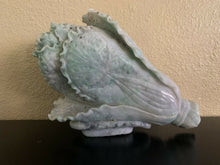 Load image into Gallery viewer, 6''L- Chinese Antique Genuine Natural Light Green Jade HandCarved Lucky Cabbage Statue