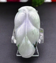 Load image into Gallery viewer, 10% OFF- Certified Natural Icy Jadeite Emerald A Jade Handcarved Tablet Translucent Leaf Pendant A1031