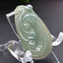 Load image into Gallery viewer, 10% OFF- Certified Natural Icy Jadeite Emerald A Jade Tablet Translucent Ruyi Pendant A0990