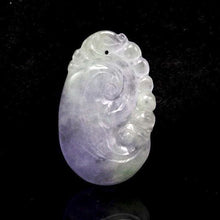 Load image into Gallery viewer, 10% OFF- Certified Natural Purple Icy Jadeite Emerald A Jade  Handcarved Dragon Ruyi Pendant A9506