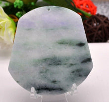 Load image into Gallery viewer, 10% OFF- Certified Natural Jadeite Emerald A Jade Handcarved Tablet Translucent Lucky Ship Pendant GS0246