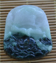 Load image into Gallery viewer, 10% OFF- Certified Natural Icy Jadeite Emerald A Jade Handcarved Tablet Lucky Eagle Pendant GS8957