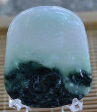 Load image into Gallery viewer, 10% OFF- Certified Natural Icy Jadeite Emerald A Jade Handcarved Tablet Lucky Eagle Pendant GS8957