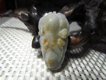 Load image into Gallery viewer, 10% OFF- Certified Natural Yellow Gray Jadeite Emerald A Jade Handcarved Lucky Corn Bat Pendant A1940