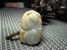 Load image into Gallery viewer, 10% OFF- Certified Natural Yellow Gray Jadeite Emerald A Jade Handcarved Lucky Gourd Pendant A1940