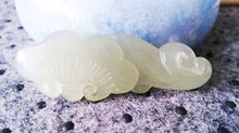 Load image into Gallery viewer, 10% OFF- Certified Natural White Emerald A Jade Handcarved Lucky Ruyi Pendant A1940