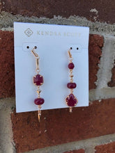 Load image into Gallery viewer, 10% OFF- Certified Natural Jadeite Emerald A Jade HandCarved A Pair of NWT Kendra Scott Rhys Drop Statement Earrings in Maroon Jade