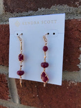 Load image into Gallery viewer, 10% OFF- Certified Natural Jadeite Emerald A Jade HandCarved A Pair of NWT Kendra Scott Rhys Drop Statement Earrings in Maroon Jade