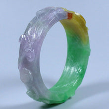 Load image into Gallery viewer, 10% OFF- 55/56/57mm Certified Natural 3 Color Jadeite Emerald A*Jade HandCarved Bangle AA0736