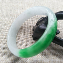 Load image into Gallery viewer, 10% OFF- 58/59/60mm Certified Natural Light Green Jadeite Emerald A*Jade HandCarved Bangle F315