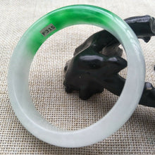 Load image into Gallery viewer, 10% OFF- 58/59/60mm Certified Natural Light Green Jadeite Emerald A*Jade HandCarved Bangle F315