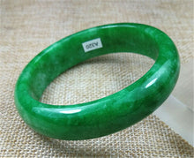 Load image into Gallery viewer, 10% OFF- 57/58/59 mm Certified Natural Green Jadeite Emerald A*Jade HandCarved Round Bangle A320