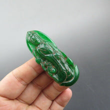 Load image into Gallery viewer, 10% OFF- Certified Natural Ice Green Jadeite Emerald A Jade HandCarved Guanyin Pendant A1940
