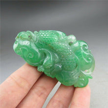 Load image into Gallery viewer, 10% OFF- Certified Natural Ice Green Jadeite Emerald A Jade HandCarved Dragon Ruyi Pendant A1940