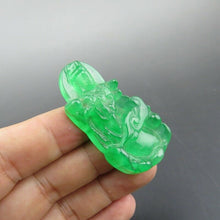 Load image into Gallery viewer, 10% OFF- Certified Natural Icy Green Jadeite Emerald A Jade HandCarved Goddess of Mercy Pendant A212