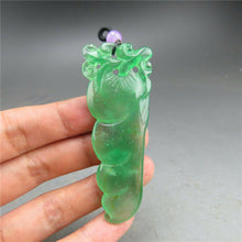 Load image into Gallery viewer, 10% OFF- Certified Natural Icy Green Jadeite Emerald A Jade HandCarved Peach Flower Pendant A54