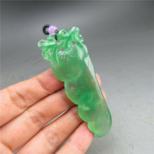 Load image into Gallery viewer, 10% OFF- Certified Natural Icy Green Jadeite Emerald A Jade HandCarved Peach Flower Pendant A54