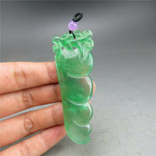 Load image into Gallery viewer, 10% OFF- Certified Natural Icy Green Jadeite Emerald A Jade HandCarved Peach Flower Pendant A54