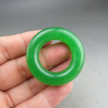 Load image into Gallery viewer, 10% OFF- Certified Natural Icy Green Jadeite Emerald A Jade HandCarved Yuhuan Safety Pendant A13
