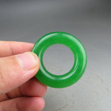 Load image into Gallery viewer, 10% OFF- Certified Natural Icy Green Jadeite Emerald A Jade HandCarved Yuhuan Safety Pendant A13