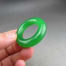 Load image into Gallery viewer, 10% OFF- Certified Natural Icy Green Jadeite Emerald A Jade HandCarved Yuhuan Safety Pendant A13