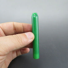 Load image into Gallery viewer, 10% OFF- Certified Natural Icy Green Jadeite Emerald A Jade HandCarved Fluid Pipe Pendant A81
