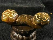 Load image into Gallery viewer, 3.25in/83mm H- Antique Chinese Dynasty Genuine Natural Red Yellow Jade HandCarved Wealth Lucky Cute Ruyi Statue