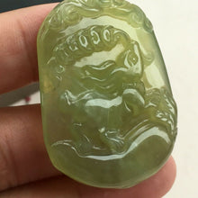 Load image into Gallery viewer, 10% OFF- Certified Natural Icy Jadeite Emerald A Jade HandCarved Fortune Rabbit Lucky Pendant 兔子 F1177