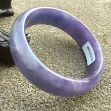 Load image into Gallery viewer, 10% OFF- 57/58/59mm Certified Natural Purple Jadeite Emerald A*Jade HandCarved Bangle x2556