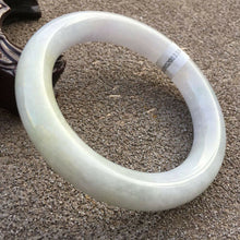 Load image into Gallery viewer, 10% OFF- 56/57/58mm Certified Natural Lavender Jadeite Emerald A*Jade HandCarved Round Bracelet Bangle HA1118
