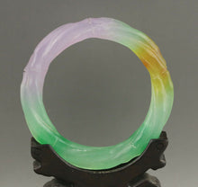 Load image into Gallery viewer, 10% OFF- 60/61/62mm Certified Natural 3 Color Jadeite Emerald A*Jade HandCarved Round Bracelet Bangle A1940 with Gift Box