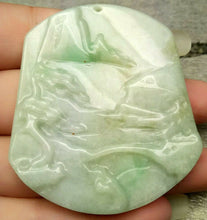 Load image into Gallery viewer, 10% OFF- Certified Natural Jadeite Emerald A*Jade Handcarved Tree-Mountain-River Pendant N9191