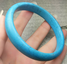 Load image into Gallery viewer, 10% OFF- 60/61/62mm Certified Natural Turquoise HandCarved Bracelet Bangle A1940