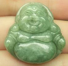Load image into Gallery viewer, 10% OFF- Certified Natural Oily Green Jadeite Emerald A*Jade Handcarved Happy Buddha Pendant N1175