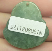Load image into Gallery viewer, 10% OFF- Certified Natural Oily Green Jadeite Emerald A*Jade Handcarved Happy Buddha Pendant N1175